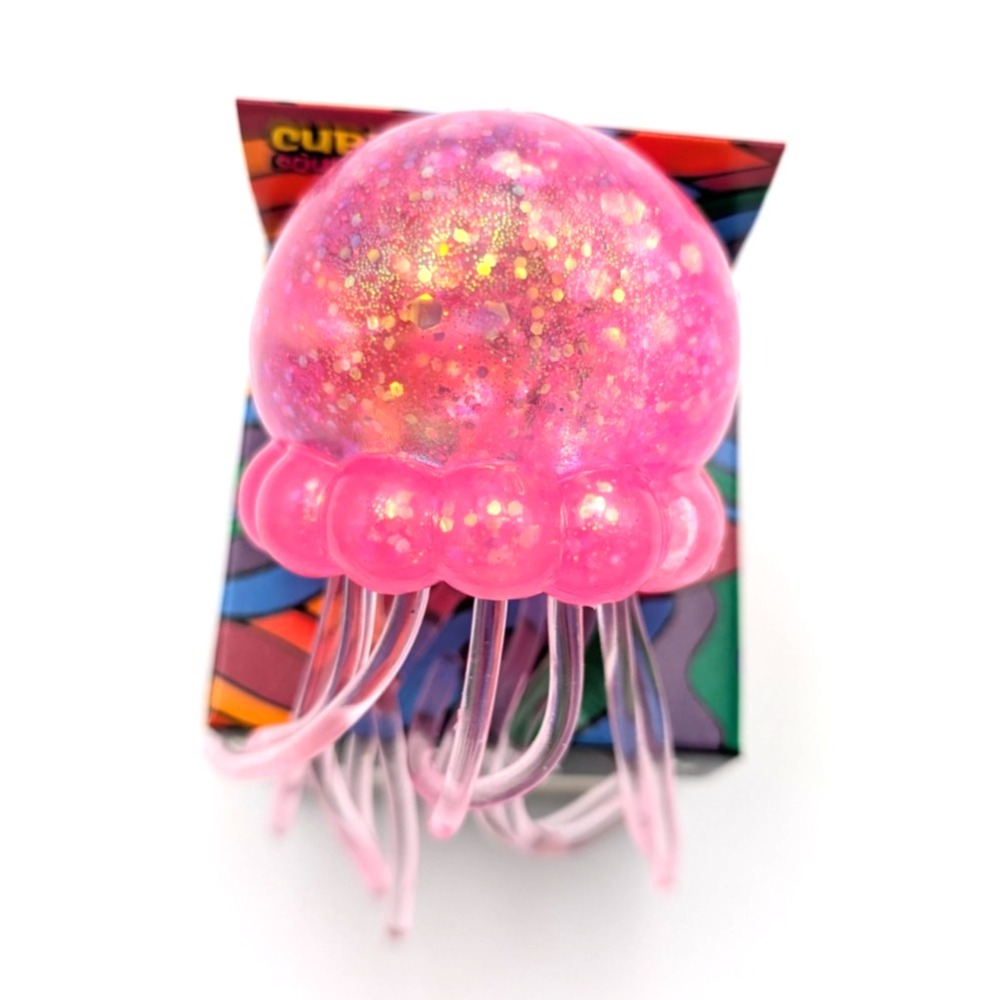 Jelly squish cube squeeze Toy, Super solid squish Squeeze Stress Relief pink